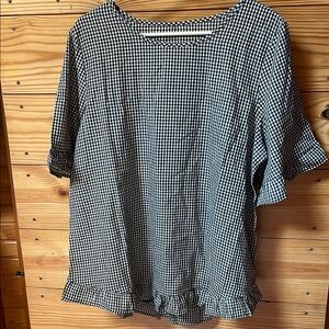 Black and White Gingham Women's Top
